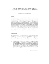 A Methodological Procedure for the Analysis of the Wenxian Covenant Texts