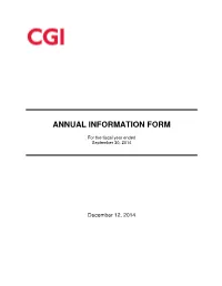 CGI Annual Information Form