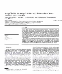 Depth of Faulting and Ancient Heat Flows in the Kuiper Region of Mercury from Lobate Scarp Topography