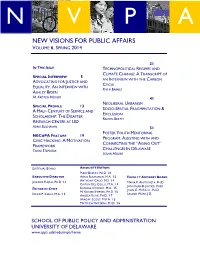 New Visions for Public Affairs Volume 6, Spring 2014