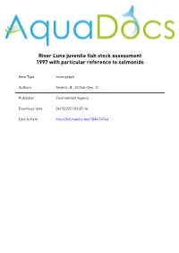 River Lune Juvenile Fish Stock Assessment 1997 with Particular Reference to Salmonids
