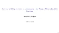 Surveys and Experiments to Understand How People Think About the Economy