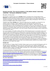 The Synchronisation of the Baltic States' Electricity Networks