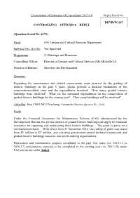 Examination of Estimates of Expenditure 2017-18 Reply Serial No