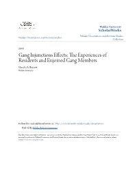 Gang Injunctions Effects: the Experiences of Residents and Enjoined Gang Members Natasha R