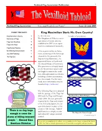 King Maximilian Starts His Own Country! King Maximilian’S Country 1 by Max Liberman in Order of Precedence: Nicknames of Flags 2 the Kingdom of Æfira Is a Sover