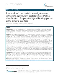 Structural and Mechanistic Investigations on Salmonella
