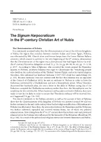 The Signum Harpocraticum in the 8Th-Century Christian Art of Nubia