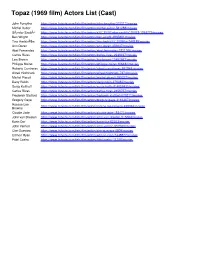 Topaz (1969 Film) Actors List (Cast)