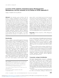 A Review of the Endemic Chameleon Genus Brookesia from Madagascar, and the Rationale for Its Listing on CITES Appendix II