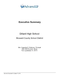 Executive Summary Dillard High School