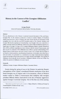 History in the Context of the Georgian-Abkhazian Conflict*