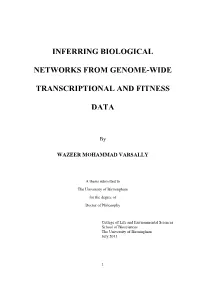 Inferring Biological Networks from Genome-Wide Transcriptional And