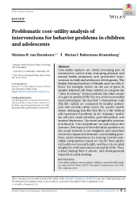 Problematic Cost–Utility Analysis of Interventions for Behavior Problems in Children and Adolescents