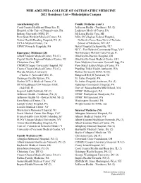 Residency Match List 2021