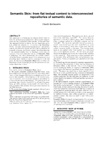 Semantic Skin: from Flat Textual Content to Interconnected Repositories Of