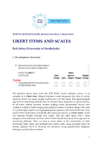 SQB Methods Fact Sheet 1: Likert Items and Scales