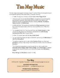 Tim May Bio.Pdf