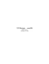 UI Design – Oneos Enrico Galassi December 19, 2018