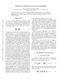 Variations on the Adiabatic Invariance: the Lorentz Pendulum