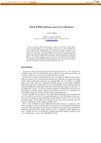 What Is RSS and How Can It Serve Libraries?