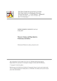 Women's Status and Reproductive Preferences in Eritrea
