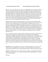 1 a Conversation with Anne Mccue by Frank Goodman