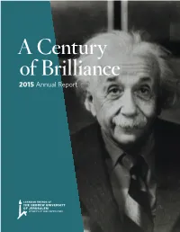 2015 Annual Report CFHU Annual Report 2015 B