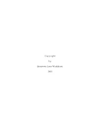 Copyright by Bronwen Lara Wickkiser 2003