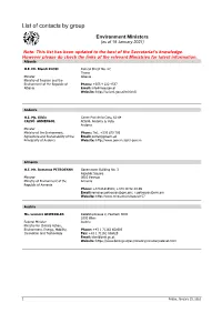 List of Contacts by Group