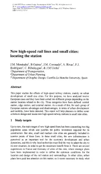 New High-Speed Rail Lines and Small Cities: Locating the Station