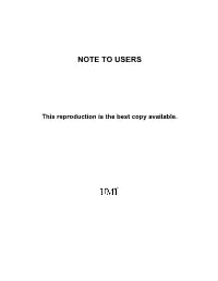 Note to Users
