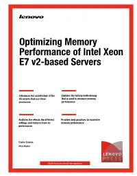 Optimizing Memory Performance of Intel Xeon E7 V2-Based Servers