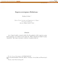 Superconvergence Relations 1