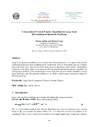 A Generalized Newton-Penalty Algorithm for Large Scale Ill-Conditioned Quadratic Problems Abstract MSC (2000) No.: 90C06, 90C20