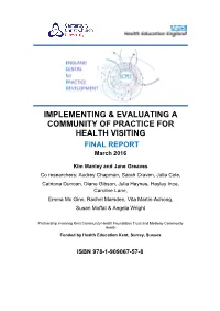 Implementing & Evaluating a Community of Practice For