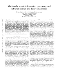 Multimodal Music Information Processing and Retrieval: Survey and Future Challenges