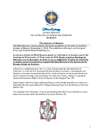 Office of Liturgy 2018/2019 the Season of Advent