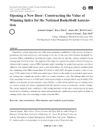 Opening a New Door: Constructing the Value of Winning Index For