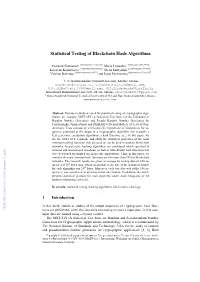 Statistical Testing of Blockchain Hash Algorithms