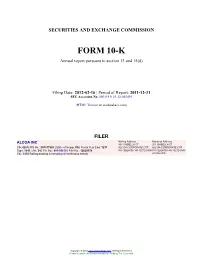 ALCOA INC Form 10-K Annual Report Filed 2012-02-16