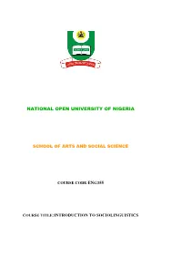 Course Code:Eng355 Course Title:Introduction to Sociolinguistics