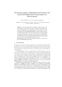 Protecting Against Multidimensional Linear and Truncated Differential