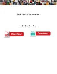 Rich Higgins Memorandum