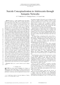 Suicide Conceptualization in Adolescents Through Semantic Networks K