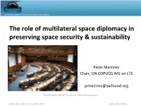 The Role of Multilateral Diplomacy in Preserving Space Security And