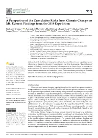 A Perspective of the Cumulative Risks from Climate Change on Mt