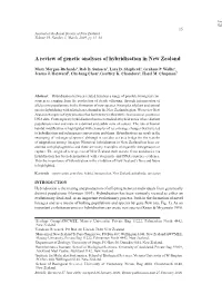 A Review of Genetic Analyses of Hybridisation in New Zealand