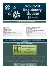 Covid-19 Regulatory Update 18May2020