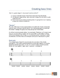 Creating Bass Lines